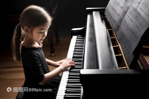 彈鋼琴的小女孩